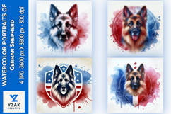 Watercolor Portraits of German Shepherd Product Image 1