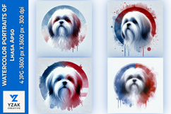 Watercolor Portraits of Lhasa Apso Product Image 1