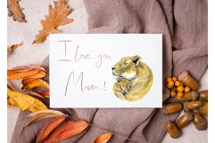 Watercolor clipart. Cute animal mother and baby. Mothers Day Product Image 4