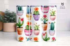 Watercolor Potted Cactus Pattern Sublimation Tumbler Design Product Image 8