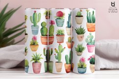 Watercolor Potted Cactus Pattern Sublimation Tumbler Design Product Image 9