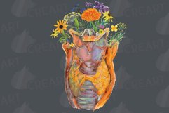 Prairie flowers blooming anatomical larynx with thyroid ART Product Image 6