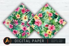 Watercolor Preppy Tropical Hawaiian Mix Digital Paper Product Image 1