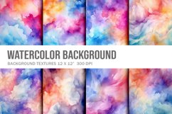 Rainbow Watercolor alcohol ink Background Digital Paper Product Image 1