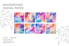 Rainbow Watercolor alcohol ink Background Digital Paper Product Image 2