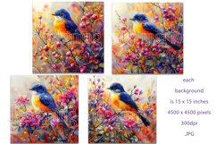 Watercolor Bird Backgrounds, Bird Cards, Bird Wall Art, s4 Product Image 2