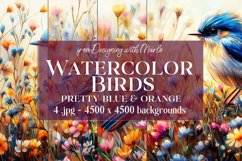Watercolor Bird Backgrounds, Bird Cards, Bird Wall Art, s5 Product Image 1
