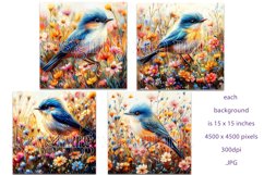 Watercolor Bird Backgrounds, Bird Cards, Bird Wall Art, s5 Product Image 2