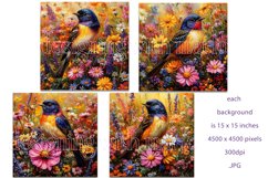 Watercolor Bird Backgrounds, Bird Cards, Bird Wall Art, s7 Product Image 2