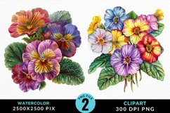 Watercolor Primrose Flower Clipart Bundle Product Image 3