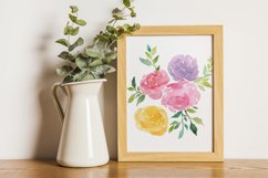 Watercolor Peonies Printable Wall Art, Flowers Illustration Product Image 1