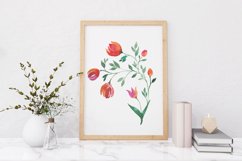 Watercolor Red Flowers Printable Wall Art, Illustration Product Image 1