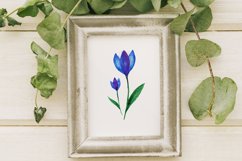 Watercolor Blue Flowers Printable Wall Art, Illustration Product Image 1