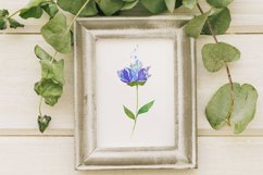 Watercolor Blue Flower Printable Wall Art, Illustration Product Image 1