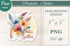 Raise your daily inspiration level with this watercolor Boho-inspired printable sticker! Hand-painted, it&#039;s sure to add a touch of positivity to your day planner, diary or notebook. Spread love and joy wherever you go!
