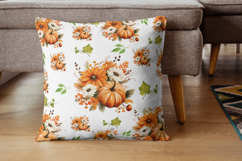 Watercolor Pumpkin Autumn Digital Paper Product Image 3