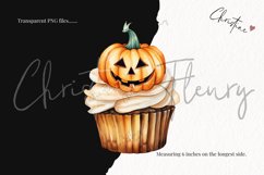 Watercolor Pumpkin Cupcake Clipart Product Image 3