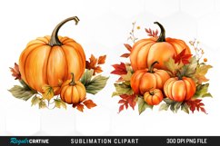 Watercolor Pumpkin Fall PNG Clipart Product Image 1