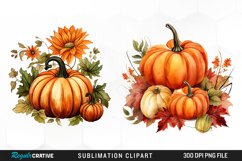 Watercolor Pumpkin Fall PNG Clipart Product Image 1