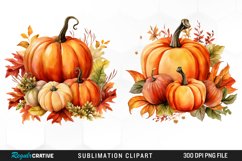 Watercolor Pumpkin Fall Illustration PNG Clipart Product Image 1