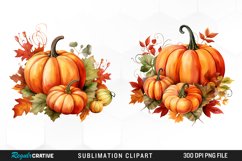 Watercolor Pumpkin Fall Illustration PNG Clipart Product Image 1