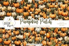 Watercolor Pumpkin Digital Paper Seamless Patterns Product Image 1