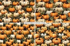 Watercolor Pumpkin Digital Paper Seamless Patterns Product Image 4