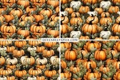 Watercolor Pumpkin Digital Paper Seamless Patterns Product Image 2