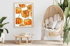 Watercolor Pumpkin Pattern Digital Paper Bundle Product Image 2