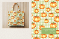 Watercolor Pumpkin Seamless Pattern Set Product Image 3
