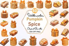 Watercolor Pumpkin Spice Clipart Bundle Product Image 1