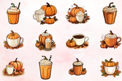 Watercolor Pumpkin Spice Clipart Bundle Product Image 2