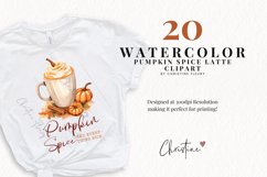 Watercolor Pumpkin Spice Latte Clipart Product Image 2