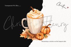 Watercolor Pumpkin Spice Latte Clipart Product Image 3