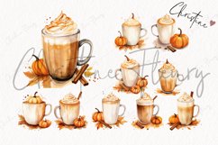 Watercolor Pumpkin Spice Latte Clipart Product Image 4