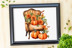 Autumn Chairs Pumpkins Watercolor Sublimation Clipart Product Image 8