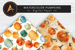 Watercolor Pumpkins Digital Paper Product Image 1