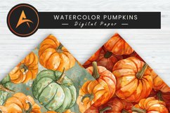 Watercolor Pumpkins Digital Paper Product Image 1