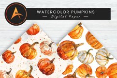 Watercolor Pumpkins Digital Paper Product Image 1