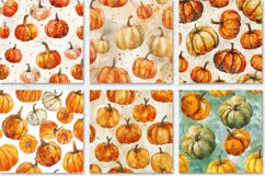 Watercolor Pumpkins Digital Paper bundle Product Image 3