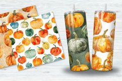 Watercolor Pumpkins Digital Paper bundle Product Image 2