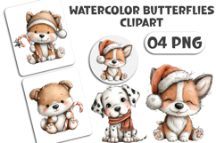 Watercolor Puppies Clipart Sublimation Product Image 1
