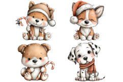 Watercolor Puppies Clipart Sublimation Product Image 2