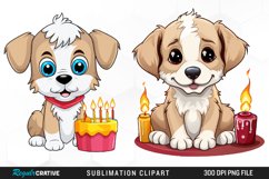 Watercolor Puppies Sublimation Art Clipart Product Image 1