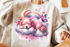 watercolor puppy rainbow png, cute dog clipart, baby puppy watercolor, nursery dog sublimation, pastel puppy png, dreamy dog clipart, watercolor puppy printable, puppy cloud art, baby shower puppy png, watercolor animal design