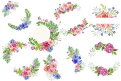 Watercolor flower wreath clipart. Sublimation PNG Product Image 3