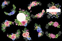 Watercolor flower wreath clipart. Sublimation PNG Product Image 5