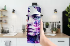 Unique Purple Leaves Fantasy Woman Sublimation Tumbler Wrap Product Image 3