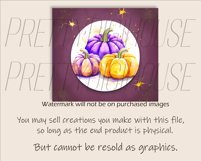 Watercolor Pumpkins Purple Tumbler Design, Fall PNG Product Image 3