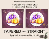 Watercolor Pumpkins Purple Tumbler Design, Fall PNG Product Image 2